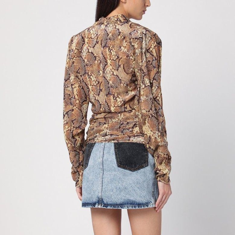 snake print marlin blouse by Selfnex