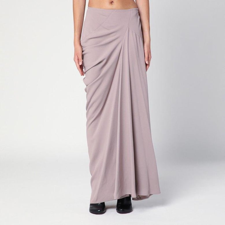 pink long draped skirt by Selfnex