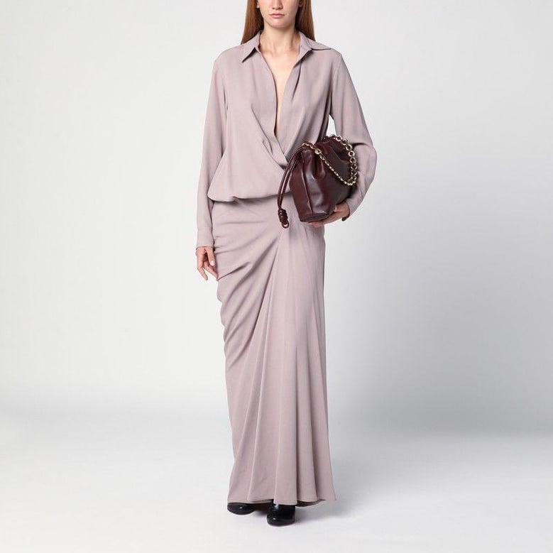 pink long draped skirt by Selfnex