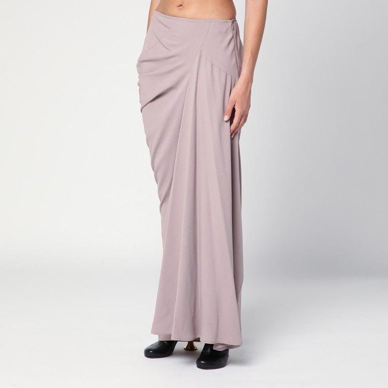 pink long draped skirt by Selfnex