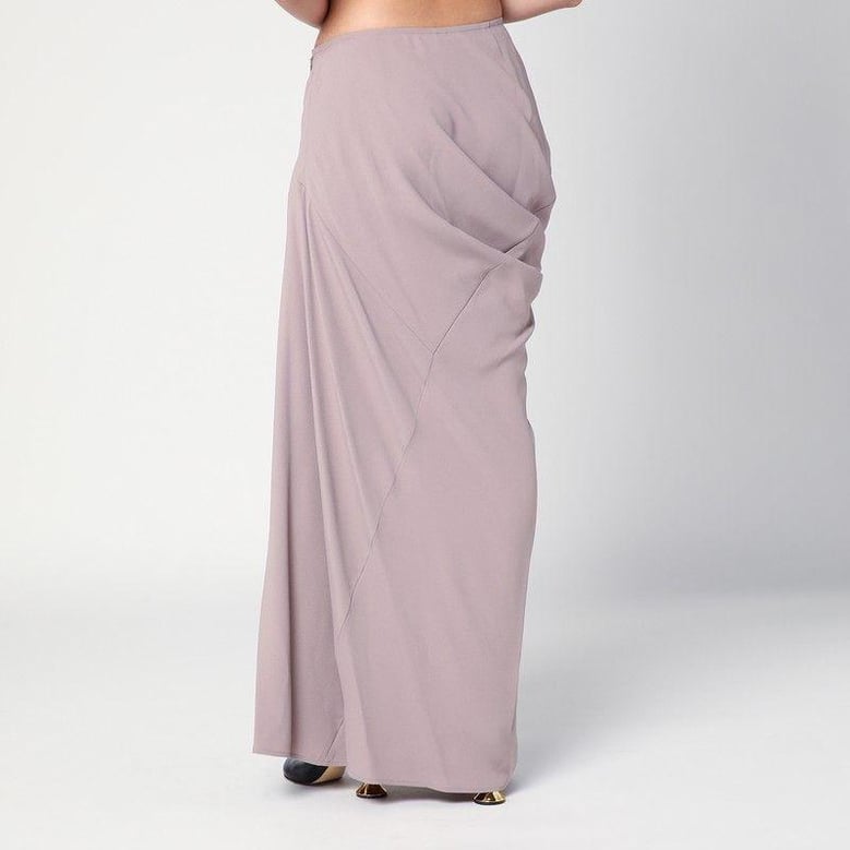 pink long draped skirt by Selfnex