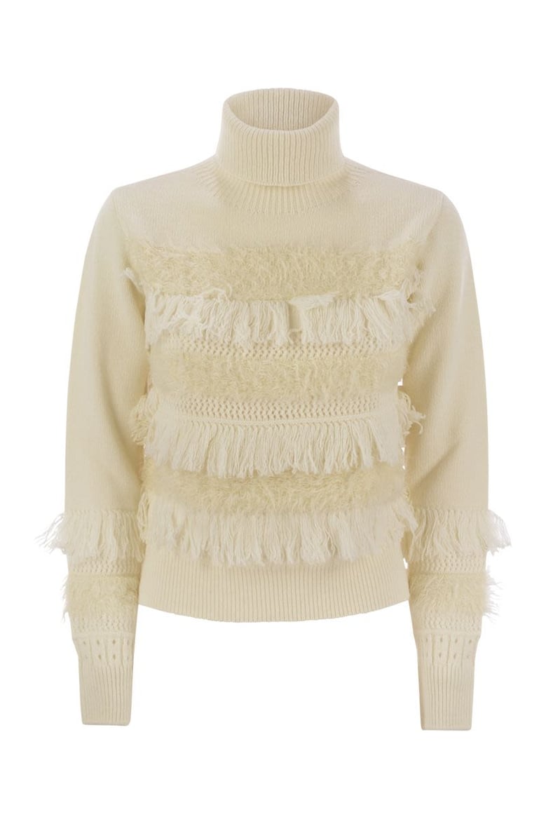 wool and cashmere blend turtleneck sweater by Selfnex