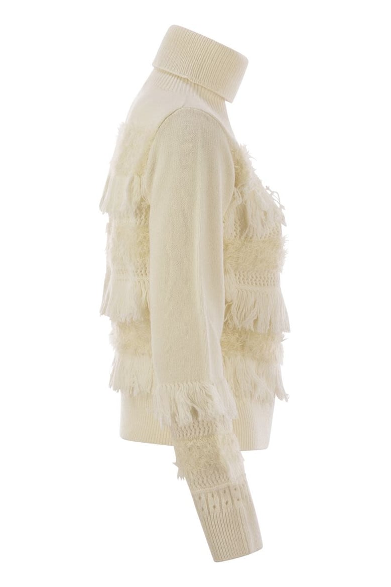 wool and cashmere blend turtleneck sweater by Selfnex