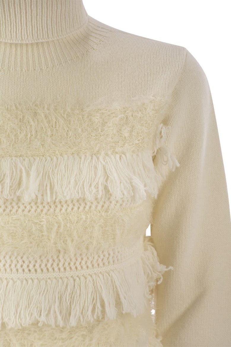 wool and cashmere blend turtleneck sweater by Selfnex