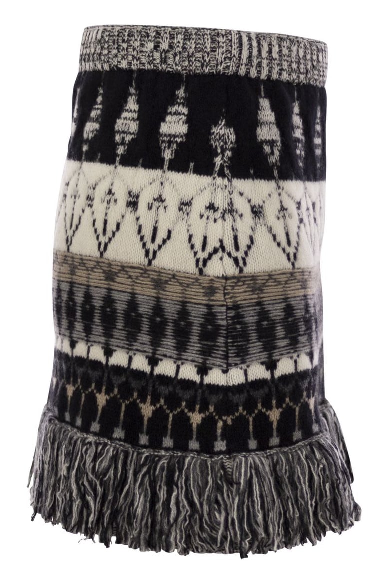 wool and cashmere blend jacquard skirt by Selfnex