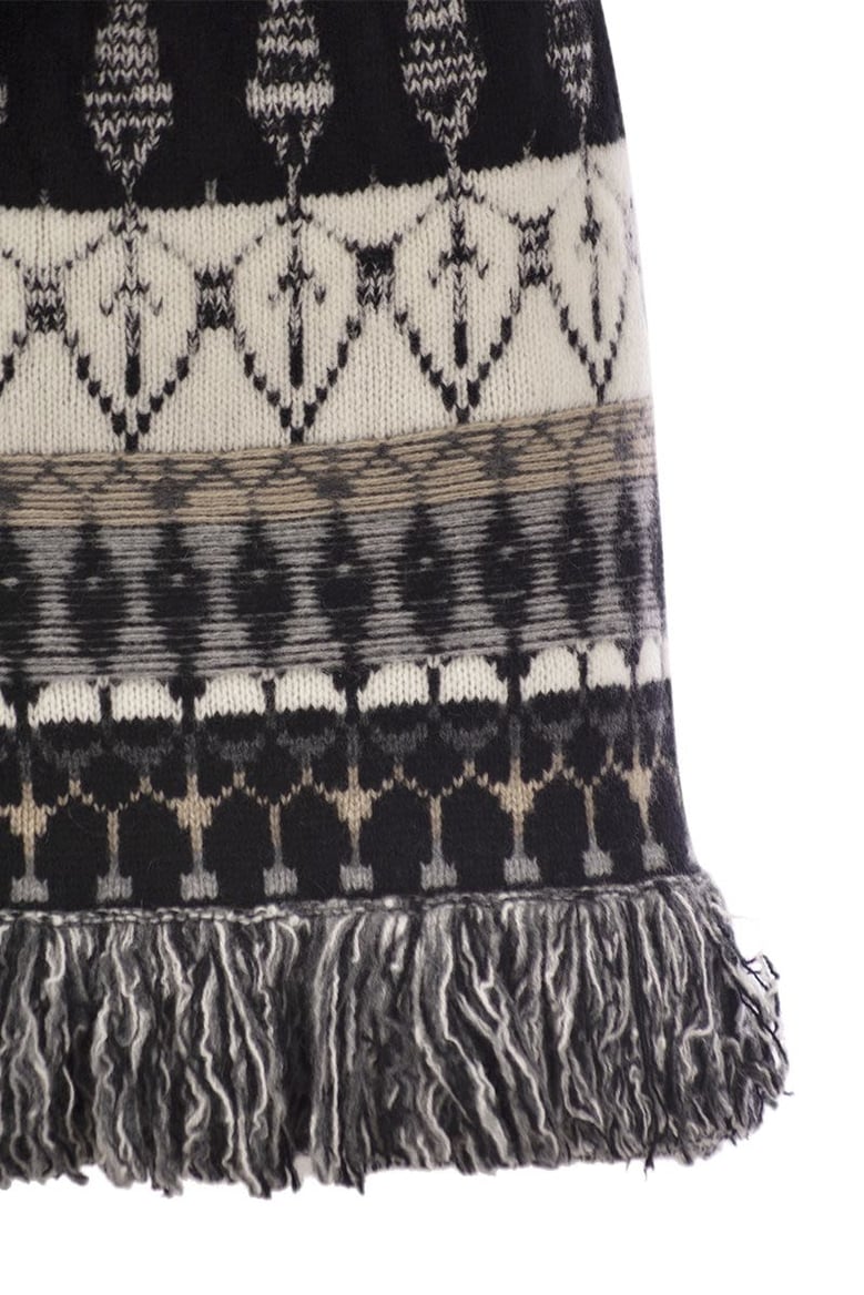 wool and cashmere blend jacquard skirt by Selfnex