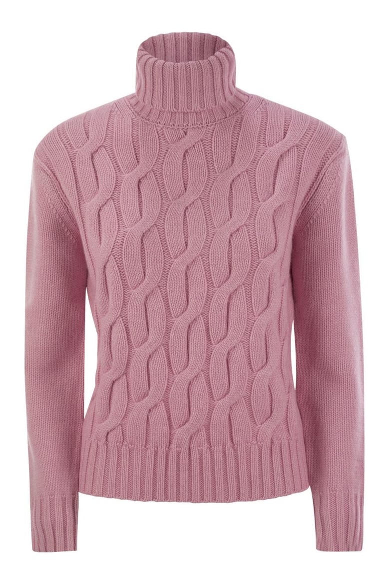 giverny - cable-knit turtleneck jumper by Selfnex