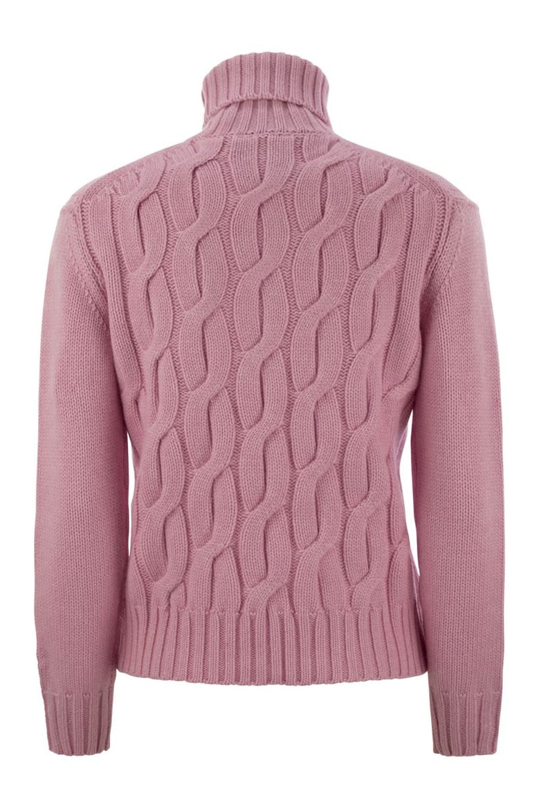 giverny - cable-knit turtleneck jumper by Selfnex