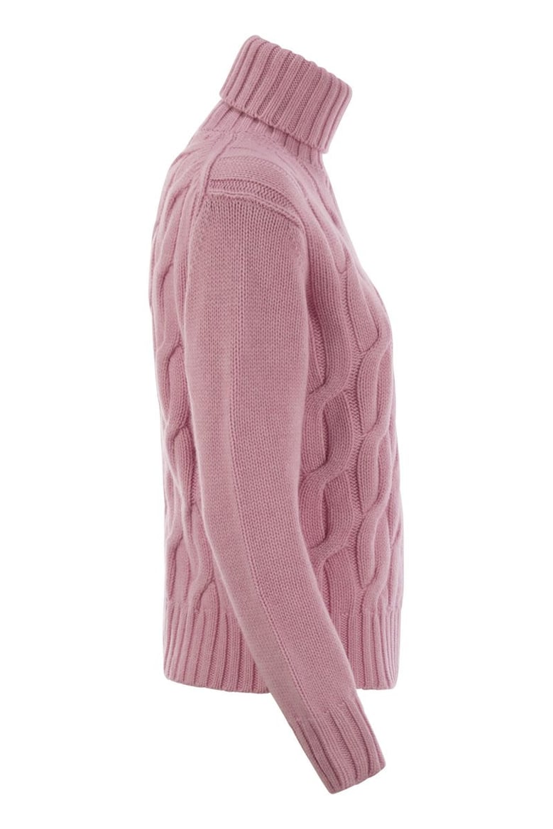 giverny - cable-knit turtleneck jumper by Selfnex