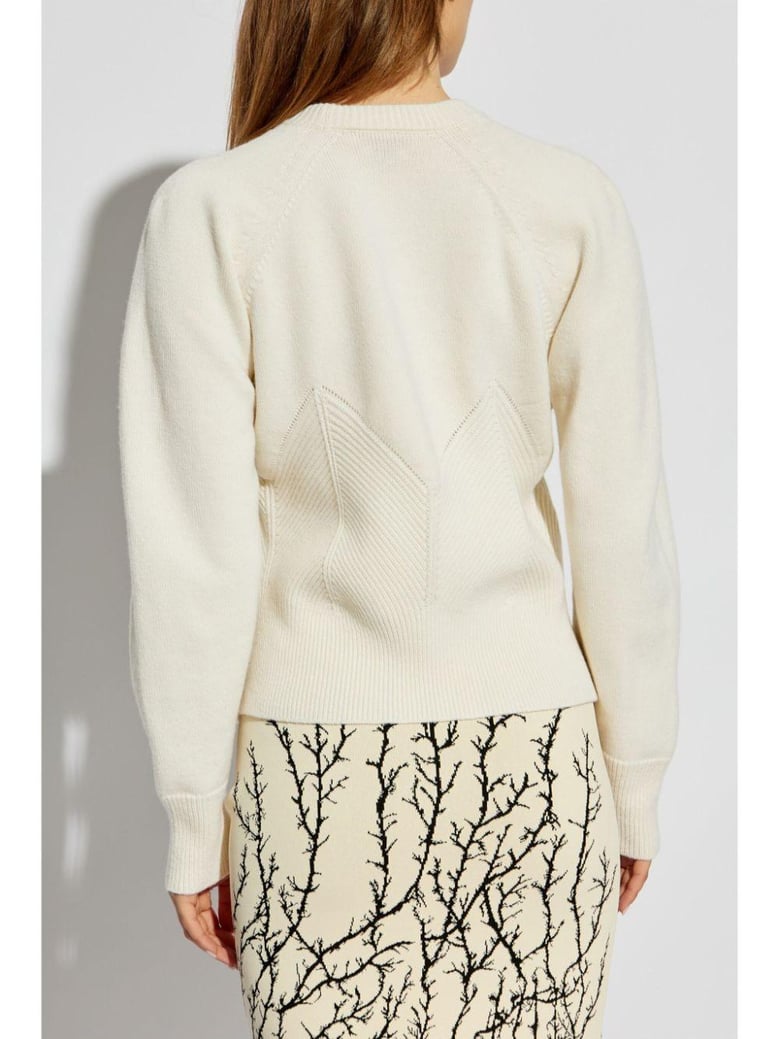 cream white geometric-pattern sweater by Selfnex