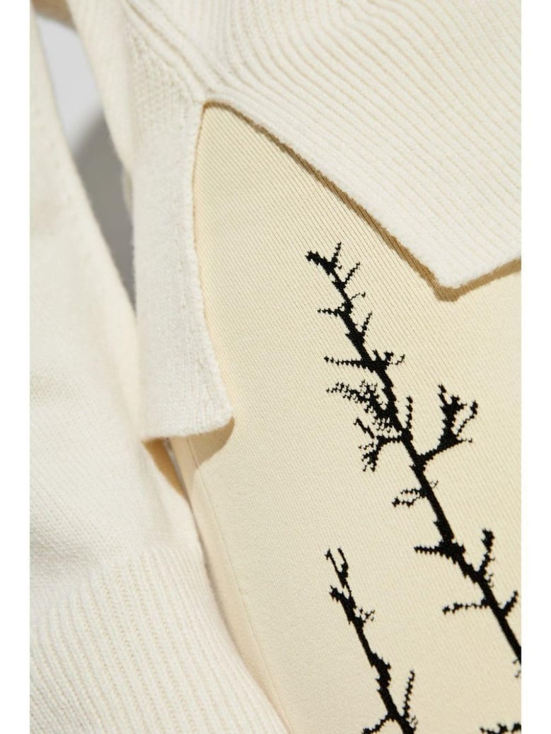 cream white geometric-pattern sweater by Selfnex