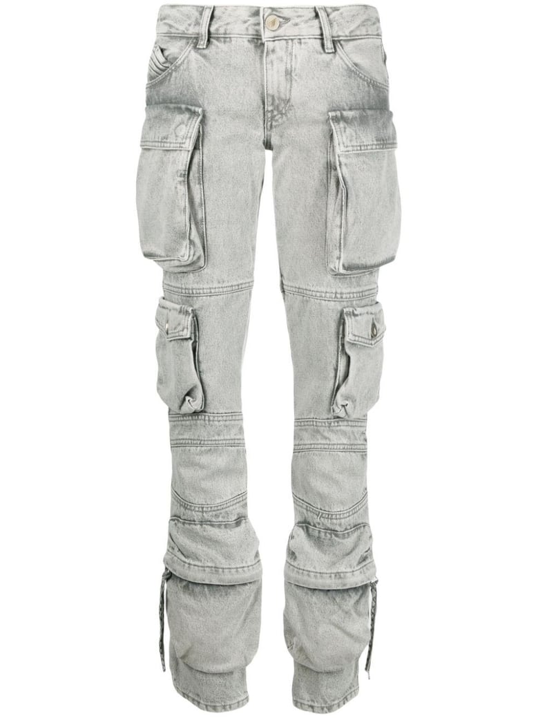 light grey cotton denim trousers by Selfnex