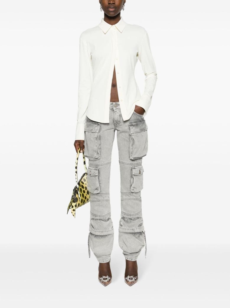 light grey cotton denim trousers by Selfnex