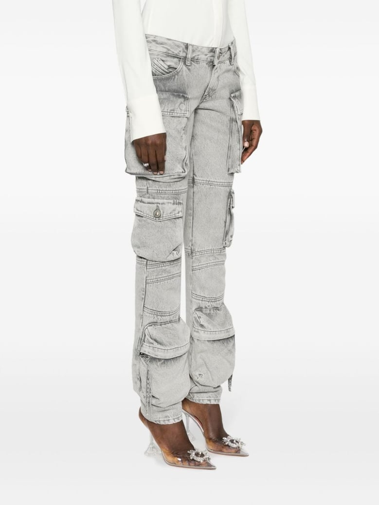 light grey cotton denim trousers by Selfnex