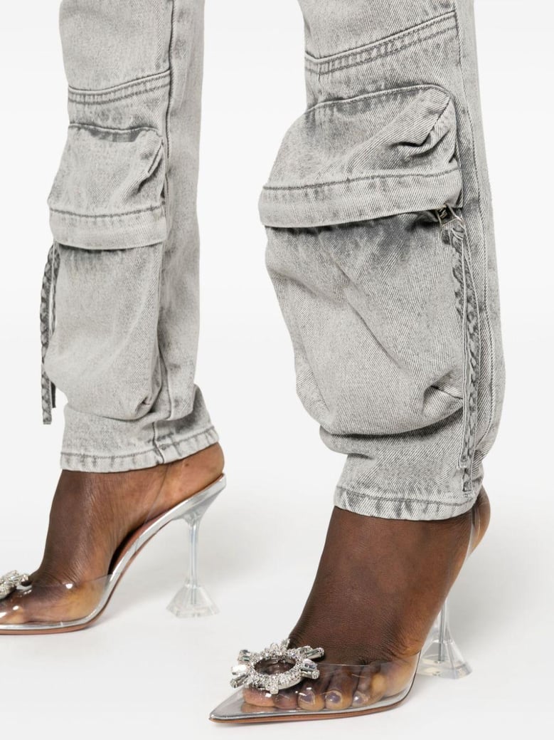 light grey cotton denim trousers by Selfnex