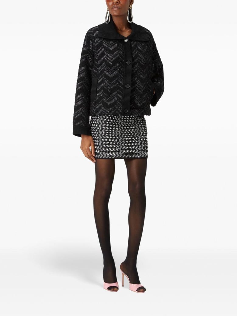 black and white zigzag skirt by Selfnex