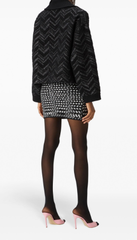 black and white zigzag skirt by Selfnex