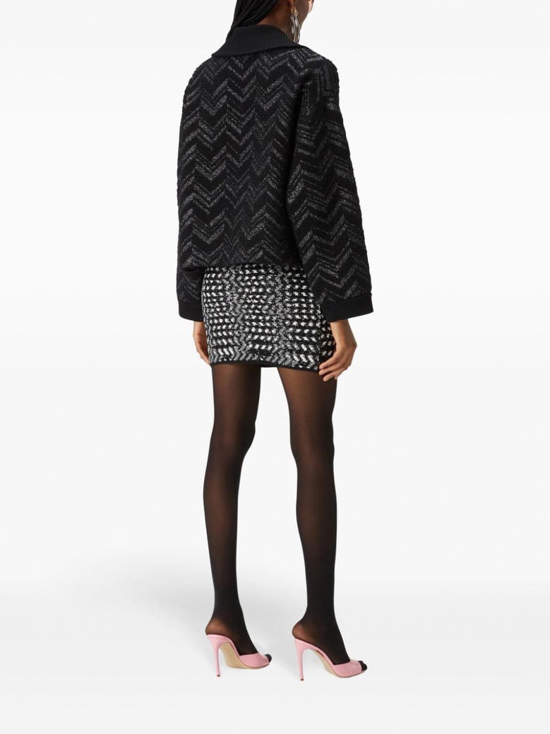 black and white zigzag skirt by Selfnex