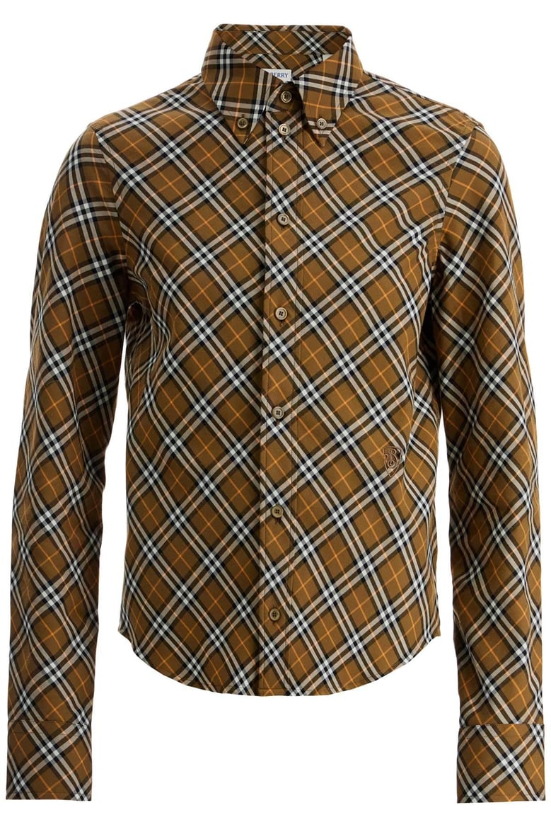 brown multicolour check cotton shirt by Selfnex