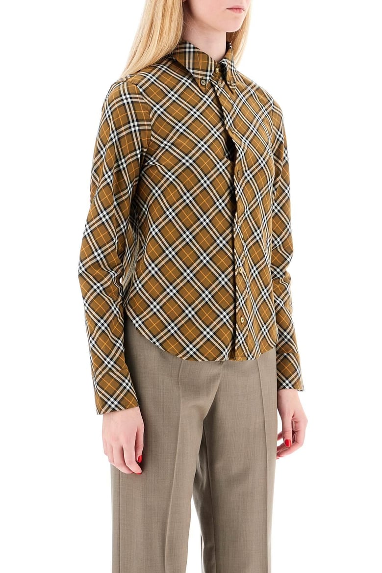 brown multicolour check cotton shirt by Selfnex