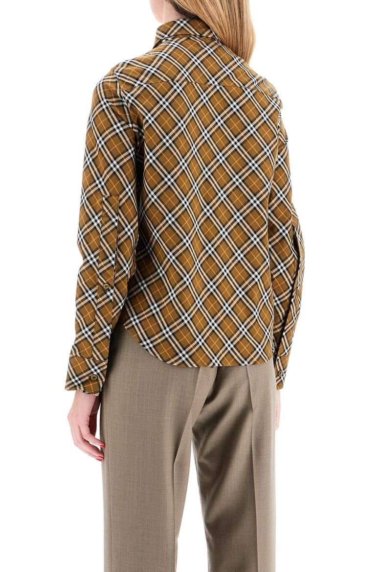 brown multicolour check cotton shirt by Selfnex