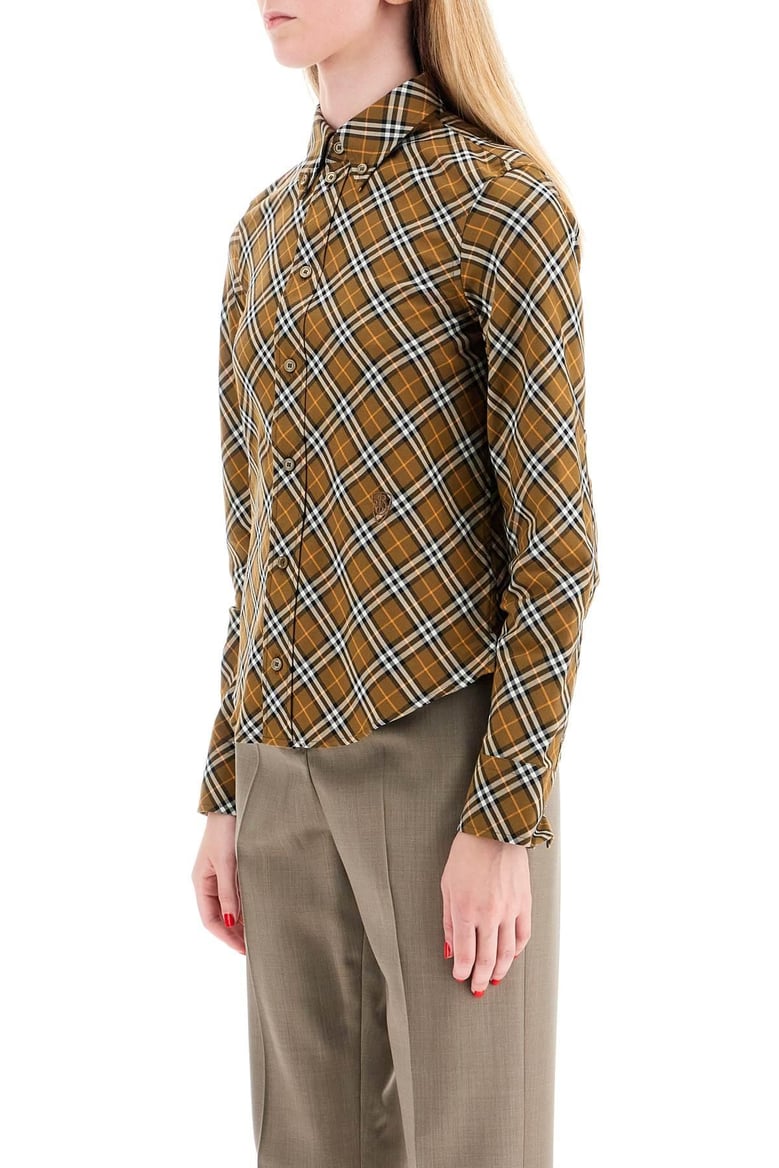 brown multicolour check cotton shirt by Selfnex