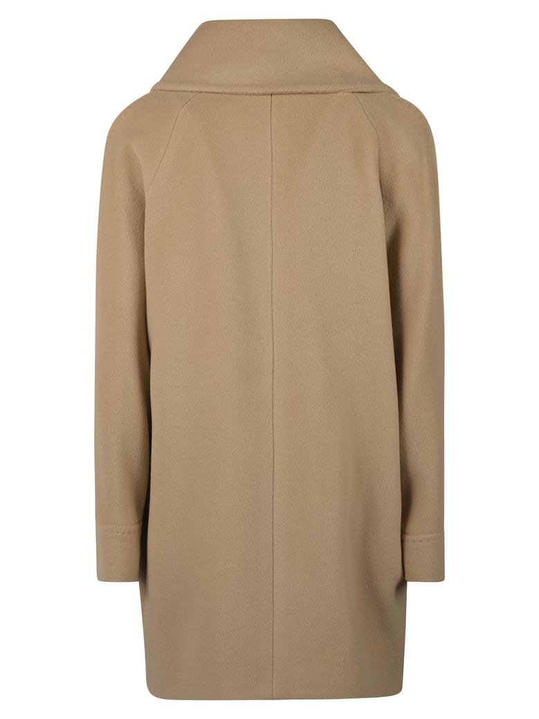 light brown angora-wool double-breasted jacket by Selfnex