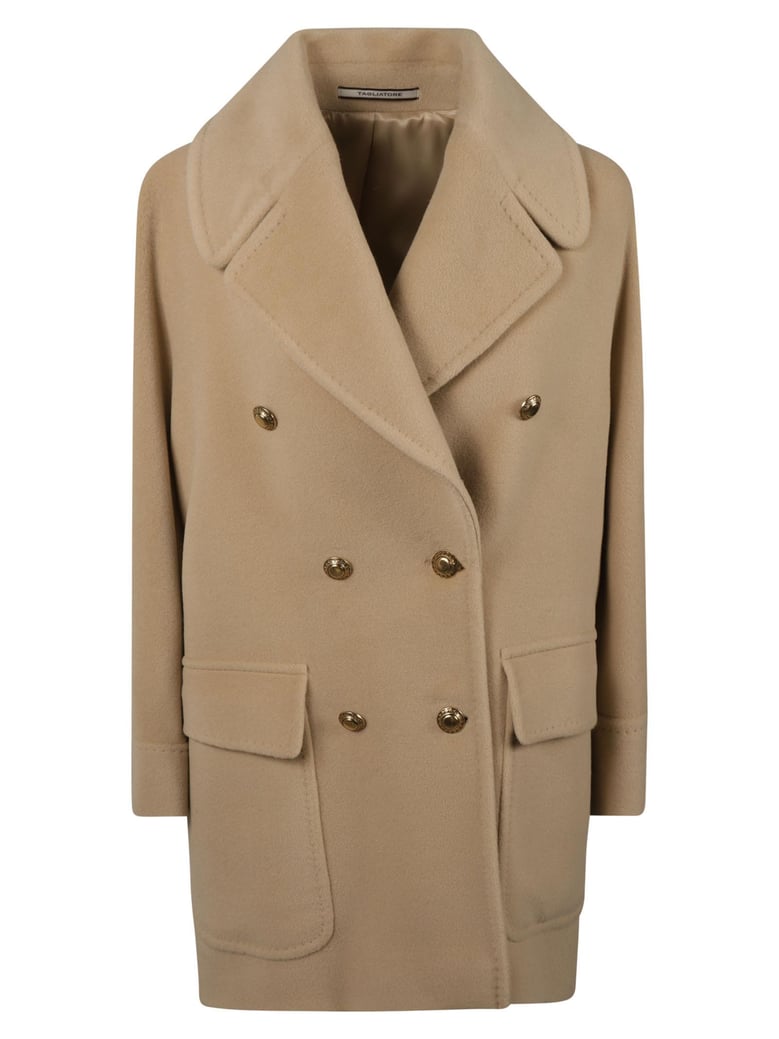 light brown angora-wool double-breasted jacket by Selfnex