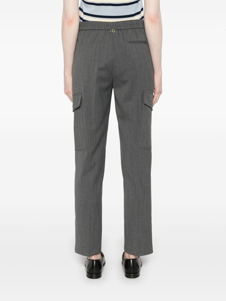 anthracite grey mélange cargo trousers by Selfnex