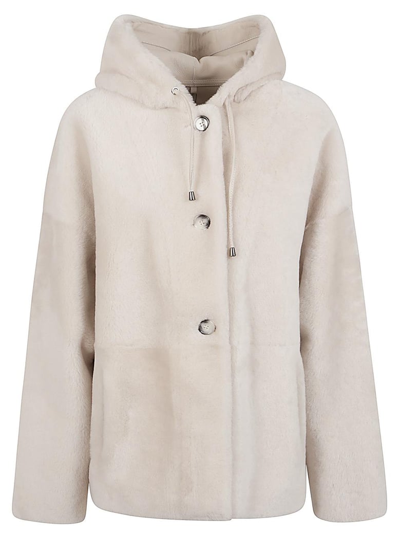 fur hooded jacket by Selfnex