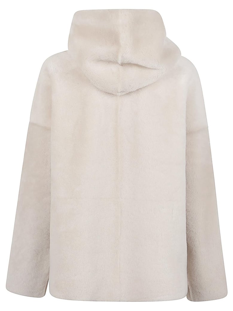 fur hooded jacket by Selfnex