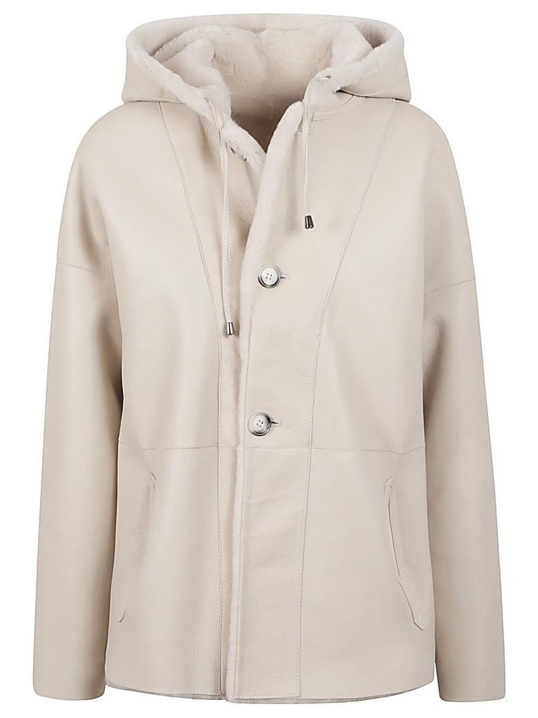fur hooded jacket by Selfnex