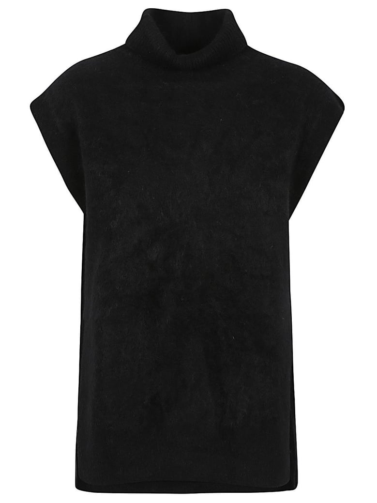 cashmere high-neck vest by Selfnex