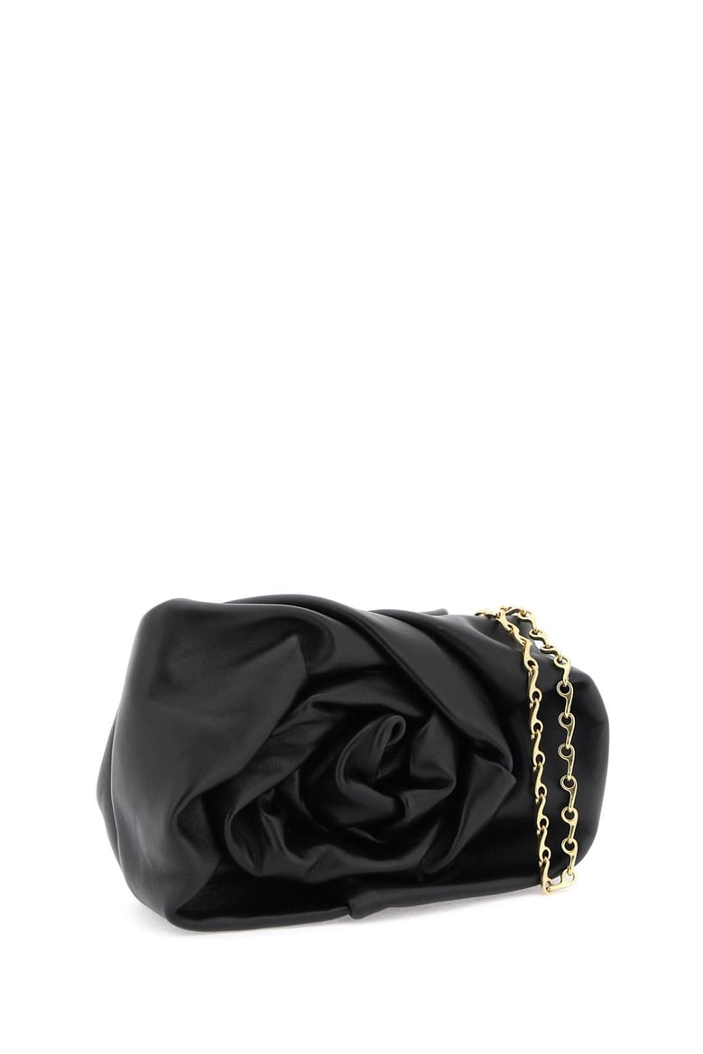 black lambskin with rose detailing bag by Selfnex