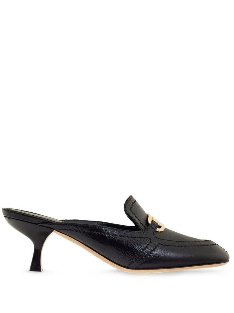 crocodile-effect black leather flats by Selfnex