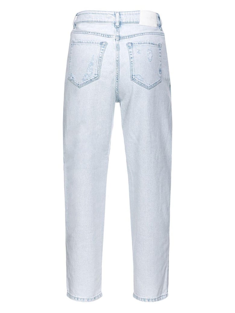 light blue ripped denim jeans by Selfnex