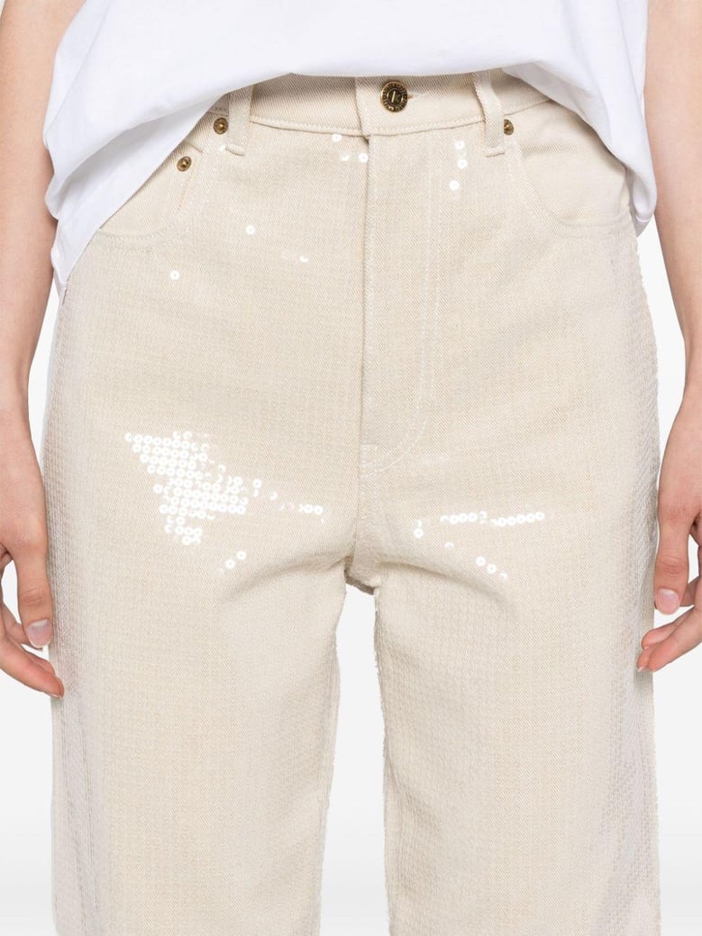 ecru denim with star studs by Selfnex