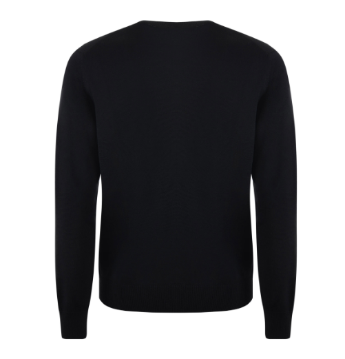 black wool crew neck sweater by Selfnex