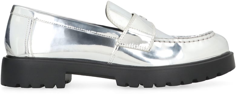 metallic eco leather loafers by Selfnex