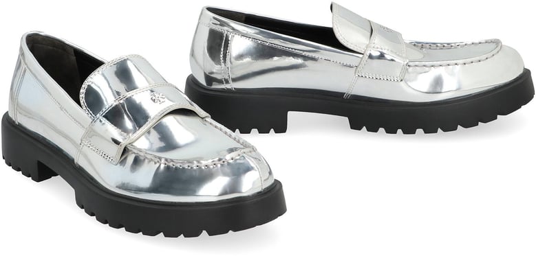 metallic eco leather loafers by Selfnex