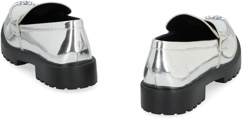 metallic eco leather loafers by Selfnex