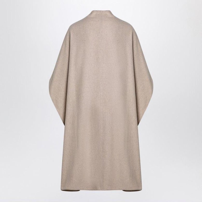 beige wool-blend cape by Selfnex