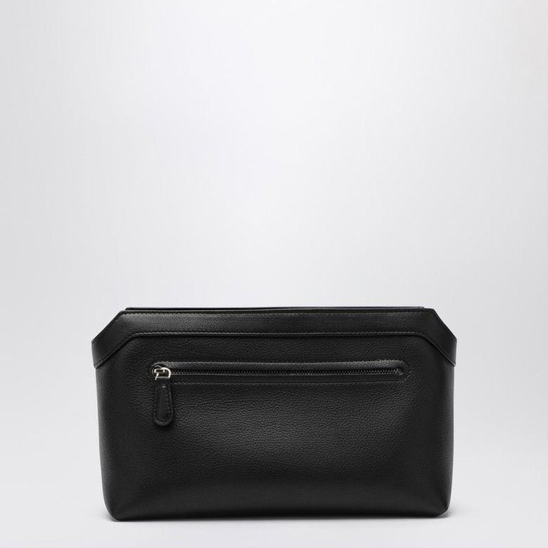 black leather clutch bag by Selfnex