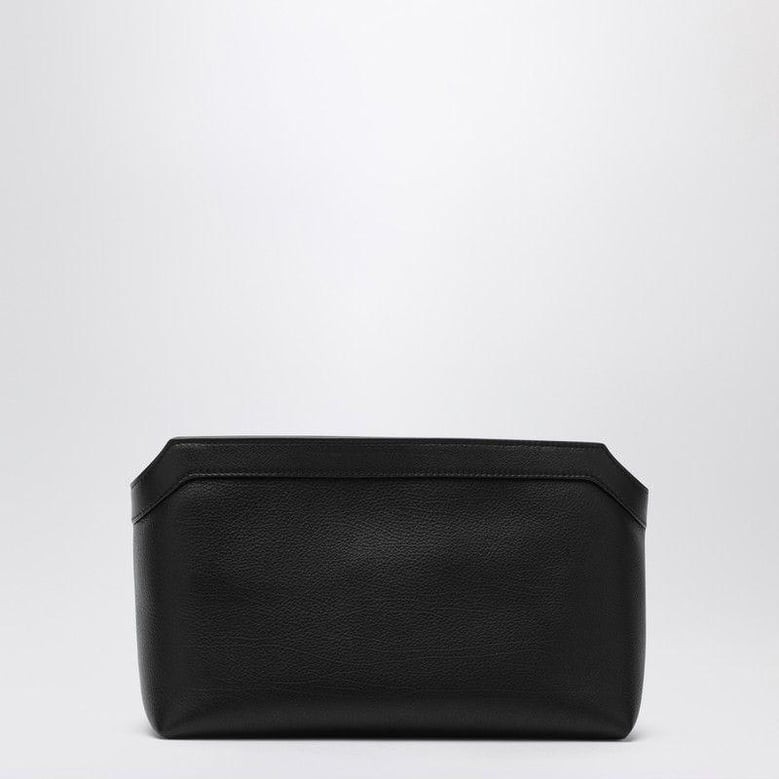black leather clutch bag by Selfnex