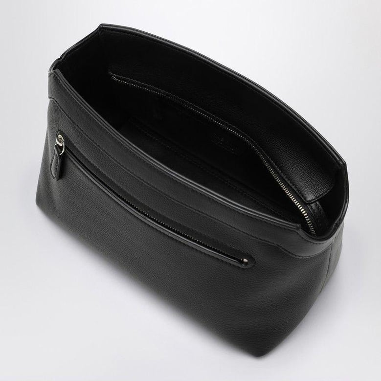 black leather clutch bag by Selfnex