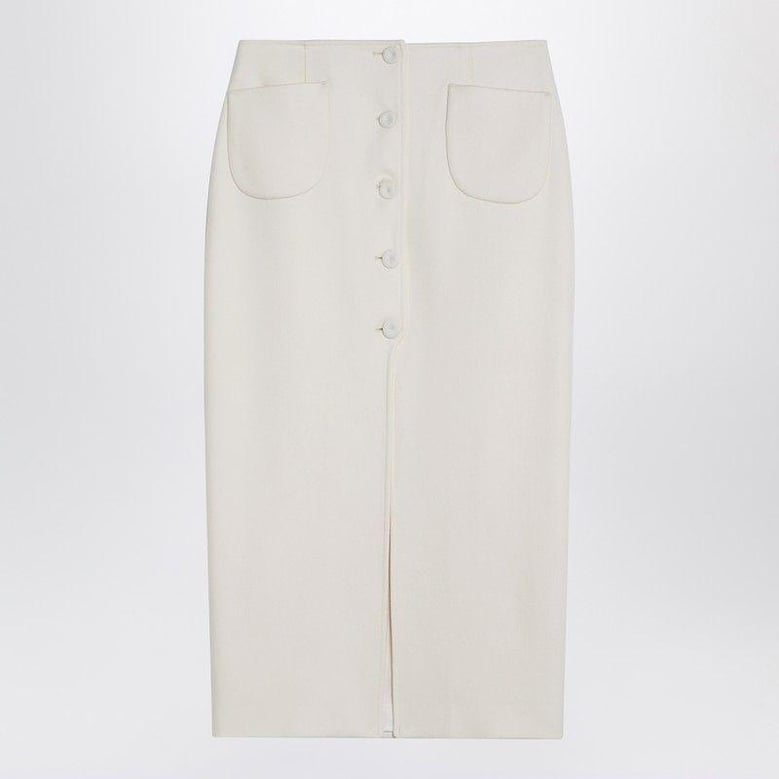 white jagger midi skirt by Selfnex
