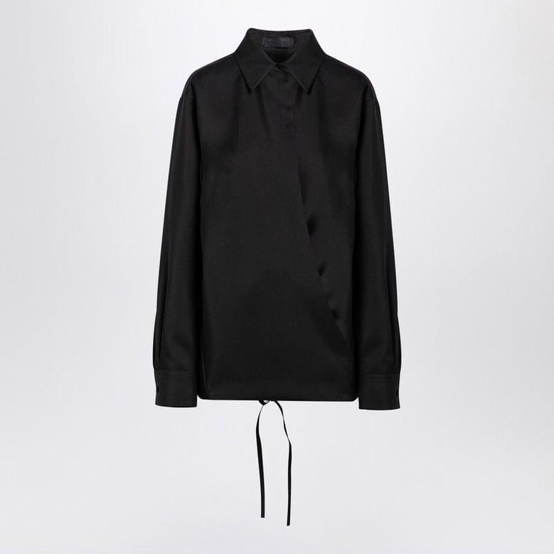 black wool blend shirt by Selfnex