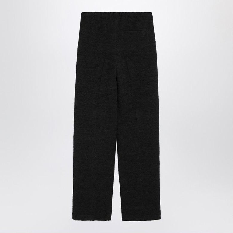 black straight bouclé trousers by Selfnex