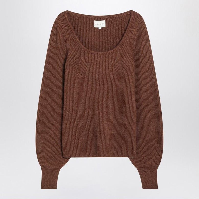 brown ribbed cashmere jumper by Selfnex