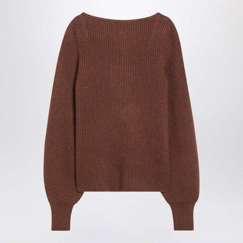 brown ribbed cashmere jumper by Selfnex